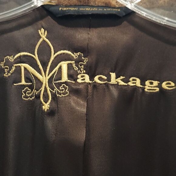 Mackage Twiggy Brown Cashmere Mohair Blend Leather Trim Coat Sz S - Picture 10 of 13